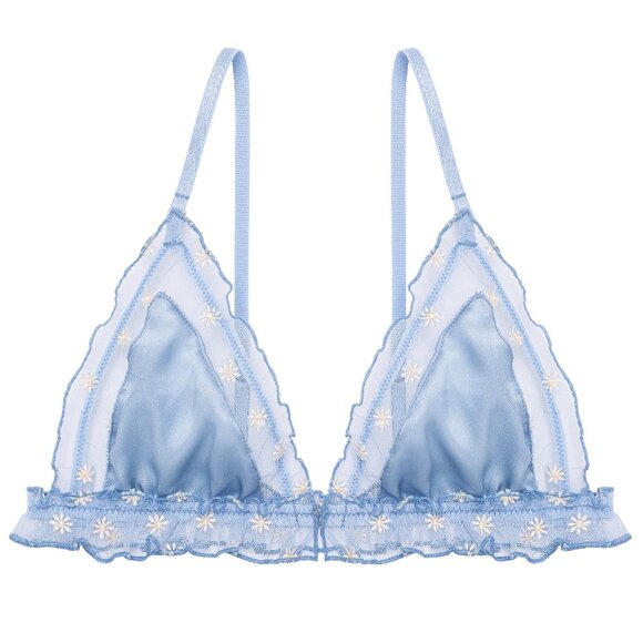 Le Petit Trou - Paquerette Triangle Bra with Silk - Blue (NWT) - Picture 2 of 5